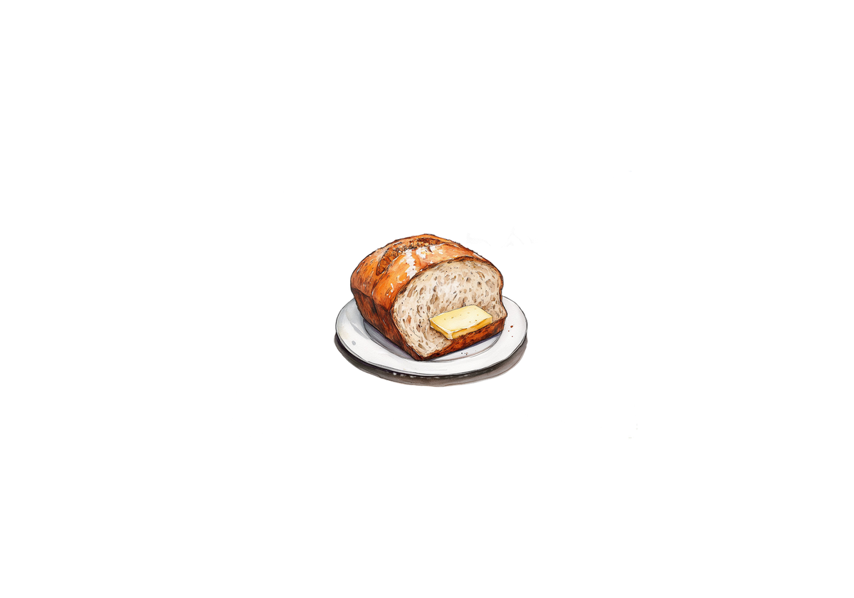 Watercolor Buttered Bread Loaf Throw Pillow | Rustic Bakery Decorative Pillow | Kitchen Cozy Gift