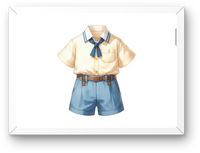 Thumbnail for Boys School Uniform Wall Art | Watercolor Shirt & Shorts Print | Kids Room Nursery Gift