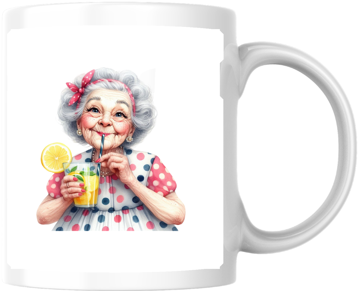Cute Granny Lemonade Mug | Whimsical Polka Dot Grandma Coffee Mug | Funny Grandmother Gift