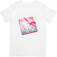 Thumbnail for Floral Pocket Square T-Shirt | Pink Watercolor Flower Graphic Tee | Spring Garden Gift