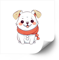 Thumbnail for Kawaii Snowflake Scarf Puppy Sticker | Winter Holiday Dog Vinyl Decal