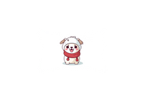 Thumbnail for Kawaii Puppy In Hood Throw Pillow | Cute Winter Scarf Dog Decorative Pillow | Kids Room Gift