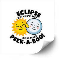 Thumbnail for Eclipse Peek A Boo Sun And Moon Sticker | Y2K Funny Cute Celestial Vinyl Decal