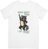 Thumbnail for When Night Falls I Get Trashy Raccoon T-Shirt | Y2K Vintage Funny Animal Graphic Tee | Night Owl Gift