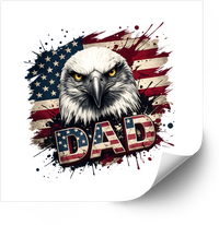 Thumbnail for American Flag Eagle Dad Sticker | Patriotic Bald Eagle Vinyl Decal | Father's Day Gift