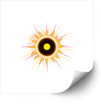 Thumbnail for Solar Eclipse Abstract Sun Sticker | Bright Cosmic Burst Vinyl Decal