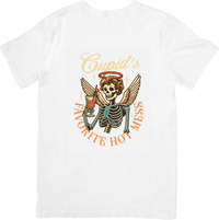 Thumbnail for Cupid's Favorite Hot Mess Skeleton T-Shirt | Funny Valentine Angel Graphic Tee