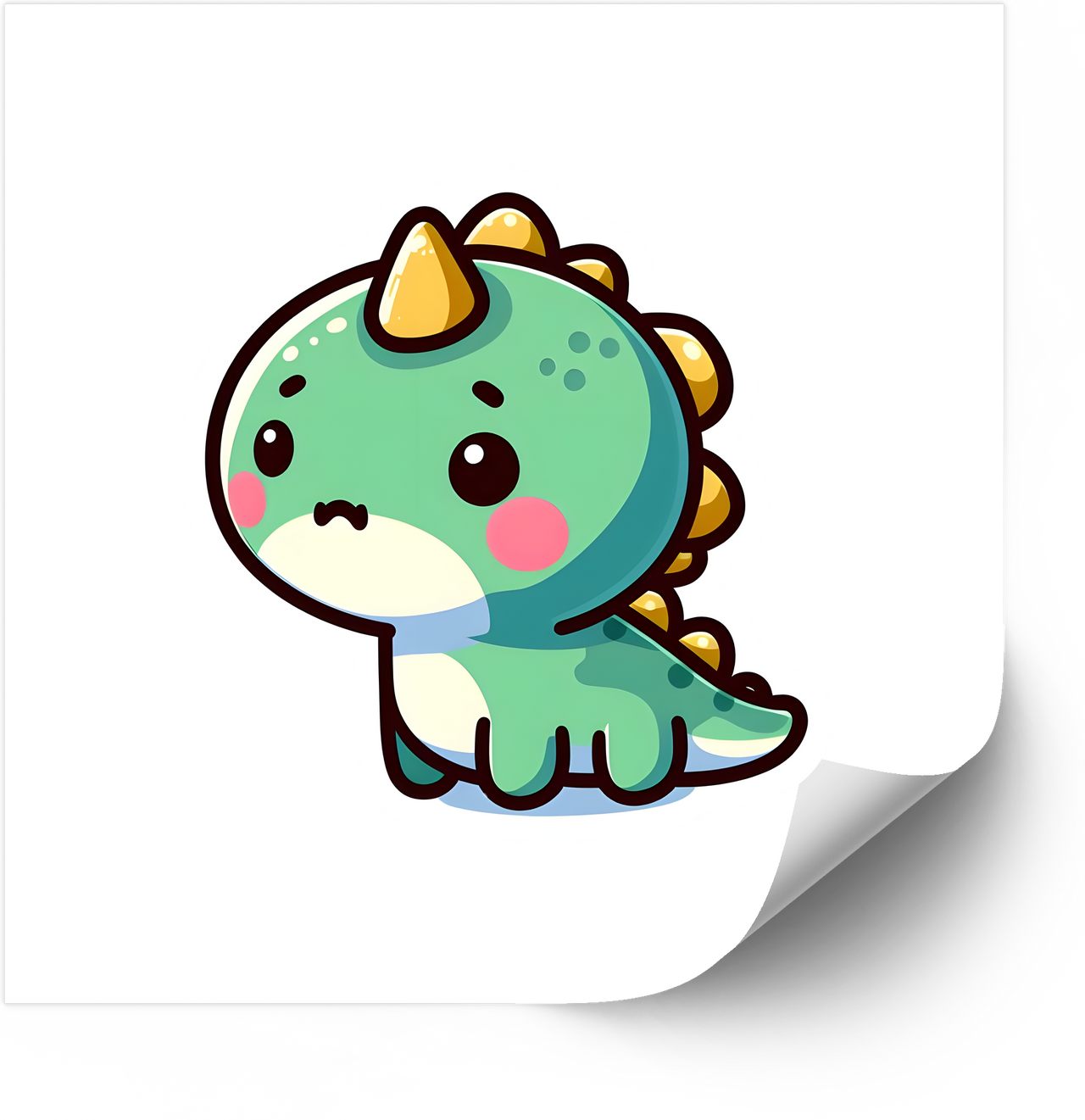 Sad Baby Dinosaur Kawaii Sticker | Y2K Pastel Dino Feelings Vinyl Decal