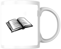 Thumbnail for Open Book Sketch Mug | Vintage Reading Ink Coffee Mug | Book Lover Reader Gift