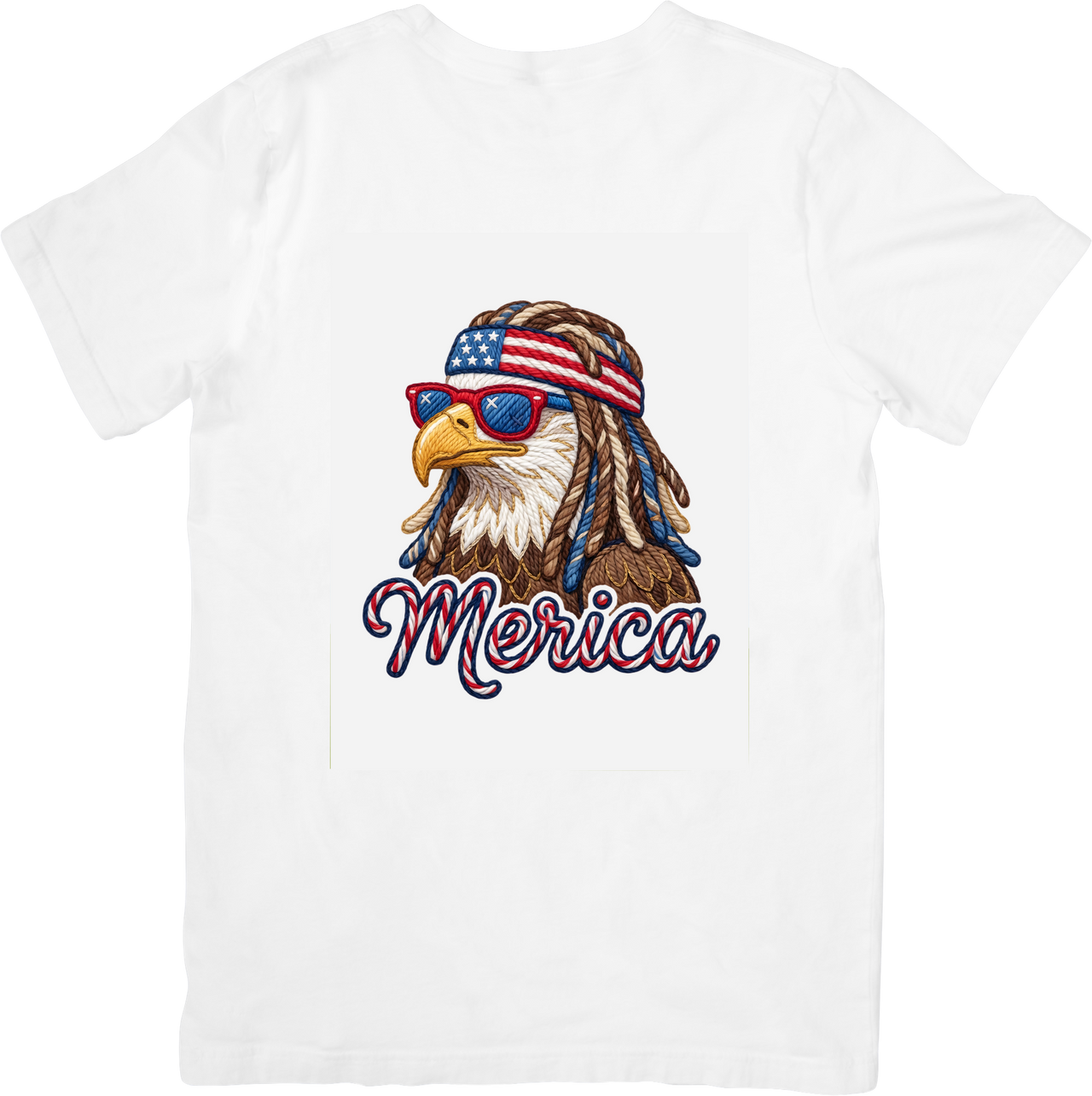 'Merica Mullet Eagle T-Shirt | Funny Patriotic American Flag Graphic Tee | 4th Of July