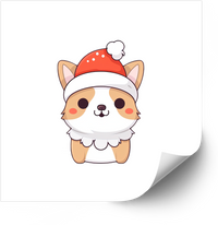Thumbnail for Santa Hat Corgi Sticker | Cute Christmas Puppy Vinyl Decal | Holiday Dog Lover Gift