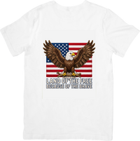 Thumbnail for Land Of The Free Because Of The Brave Eagle T-Shirt | Patriotic American Flag Tee | USA Gift
