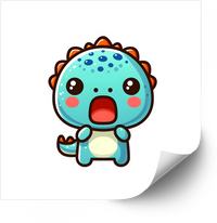 Thumbnail for Surprised Kawaii Dinosaur Sticker | Cute Shocked Baby Dino Vinyl Decal