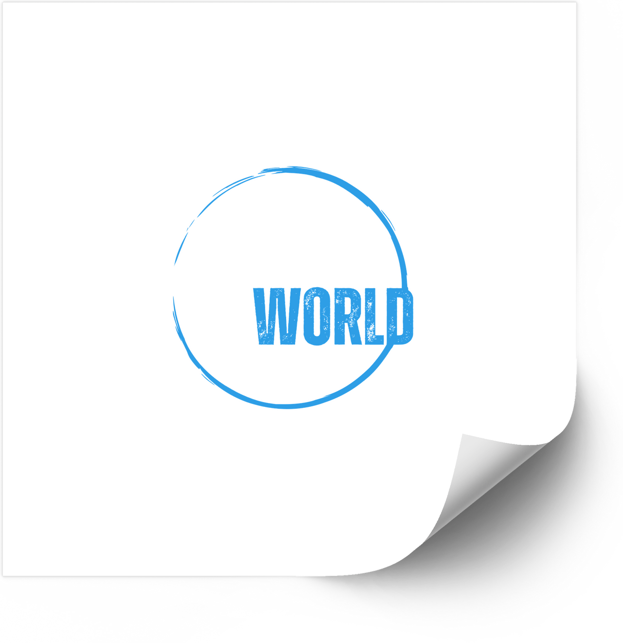 World Circle Globe Sticker | Y2K Minimalist Blue Globe Vinyl Decal