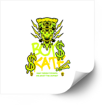 Thumbnail for Boy Skate Keep Pushing Forward Sticker | Cool Neon Skateboard Skull Vinyl Decal