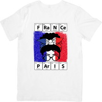 Thumbnail for France Paris Periodic Table T-Shirt | Cute Cat Beret Graphic Tee | Travel Gift