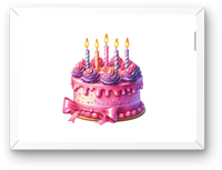 Thumbnail for Pink Birthday Cake Wall Art | Whimsical Candles Celebration Print | Kids Party Room Gift