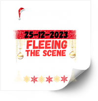 Thumbnail for Fleeing The Scene Christmas Sticker | Y2K Funny Holiday Chaos Vinyl Decal