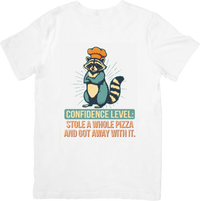 Thumbnail for Confidence Level Stole A Whole Pizza Raccoon T-Shirt | Funny Animal Graphic Tee