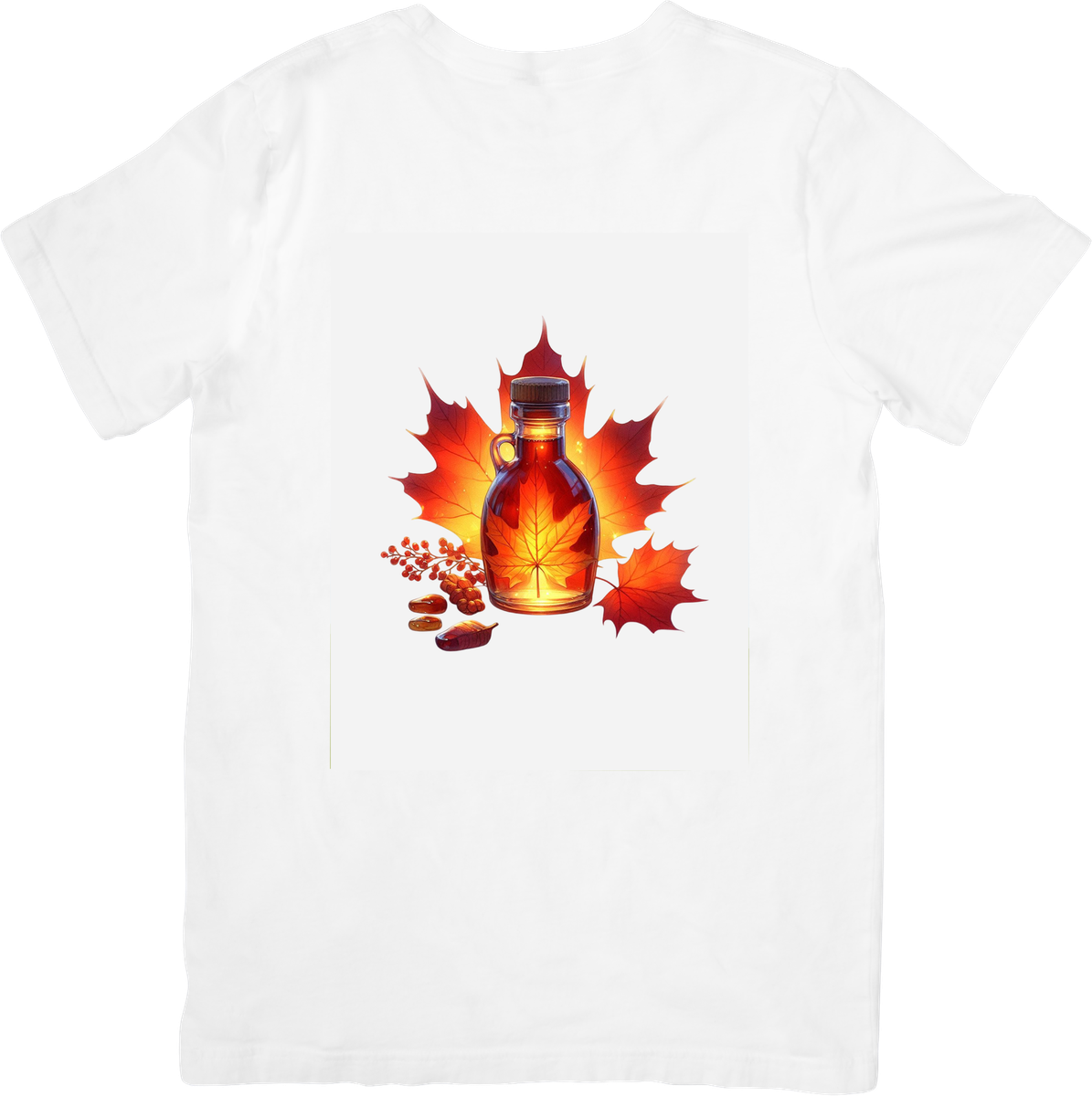 Maple Syrup Bottle T-Shirt | Autumn Maple Leaf Graphic Tee | Canada Fall Lover Gift