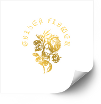 Thumbnail for Golden Flower Vintage Sticker | Gold Foil Rose Botanical Vinyl Decal
