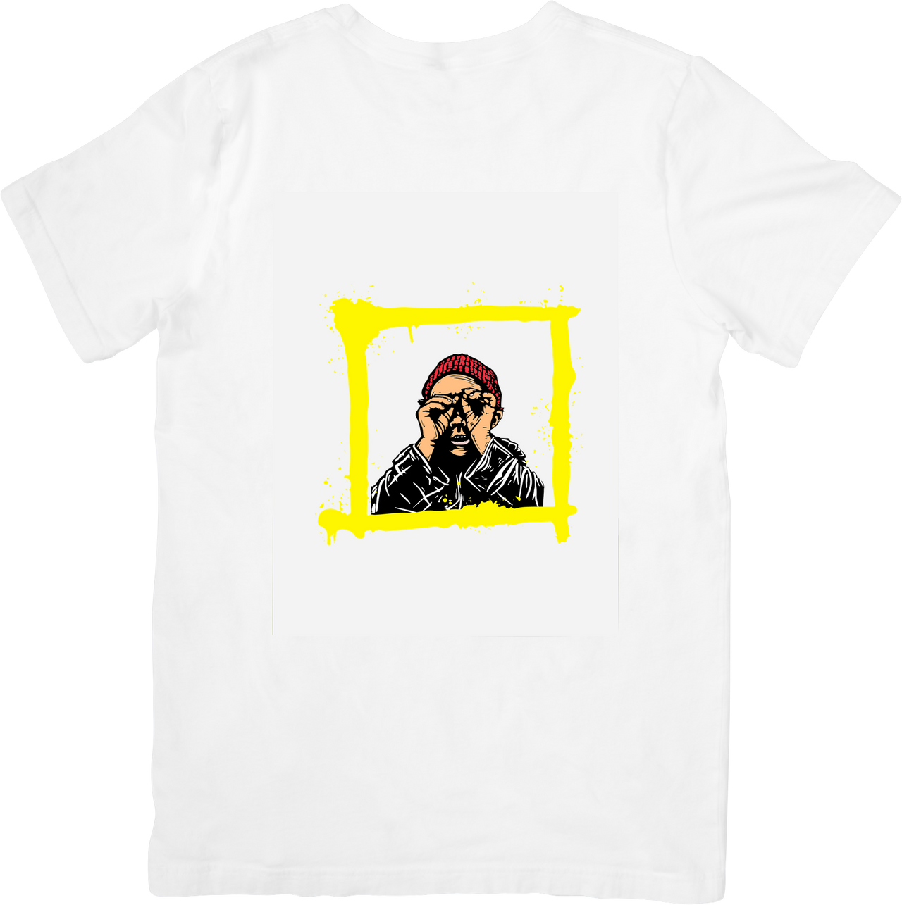 Streetwear Photo Frame T-Shirt | Urban Style Yellow Frame Graphic Tee | Hip Hop Gift