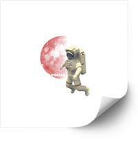 Thumbnail for Astronaut Running Moon Sticker | Minimalist Y2K Space Explorer Vinyl Decal