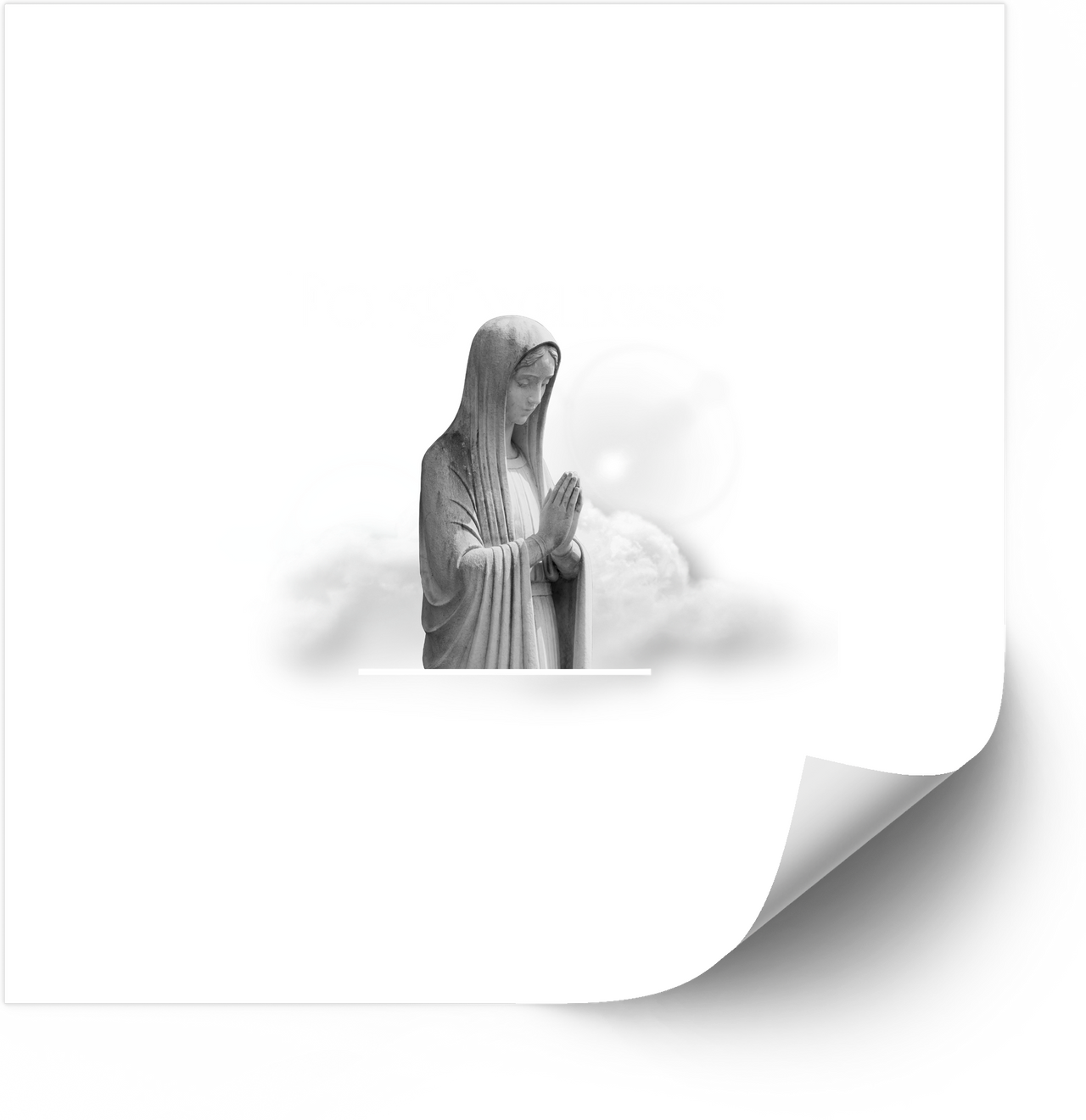 Praying Virgin Mary Statue Sticker | Peaceful Religious Vinyl Decal