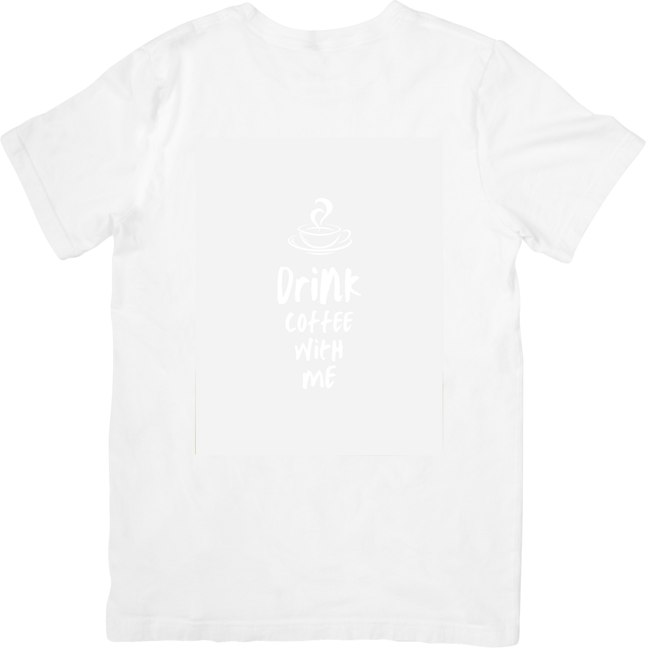 Drink Coffee With Me Minimalist T-Shirt | Subtle White Tonal Script Graphic Tee