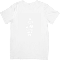 Thumbnail for Drink Coffee With Me Minimalist T-Shirt | Subtle White Tonal Script Graphic Tee