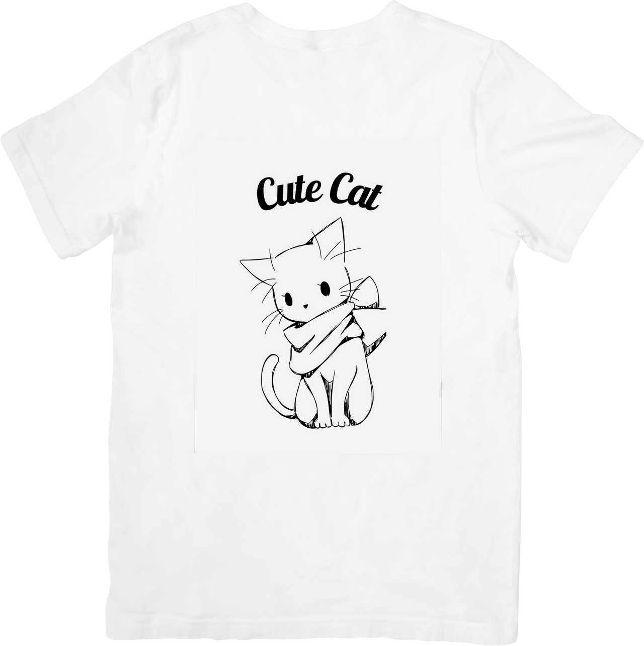 Cute Cat Bow Line Art T-Shirt | Y2K Minimalist Cat Lover Graphic Tee | Cat Parent Gift