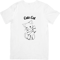 Thumbnail for Cute Cat Bow Line Art T-Shirt | Y2K Minimalist Cat Lover Graphic Tee | Cat Parent Gift