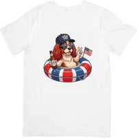 Thumbnail for Cavalier King Charles Spaniel USA T-Shirt | Patriotic Y2K Fourth of July Dog Graphic Tee | Dog Lover Gift