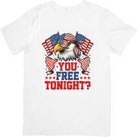 Thumbnail for You Free Tonight Patriotic Eagle T-Shirt | Funny Pun American Flag Graphic Tee | USA Gift