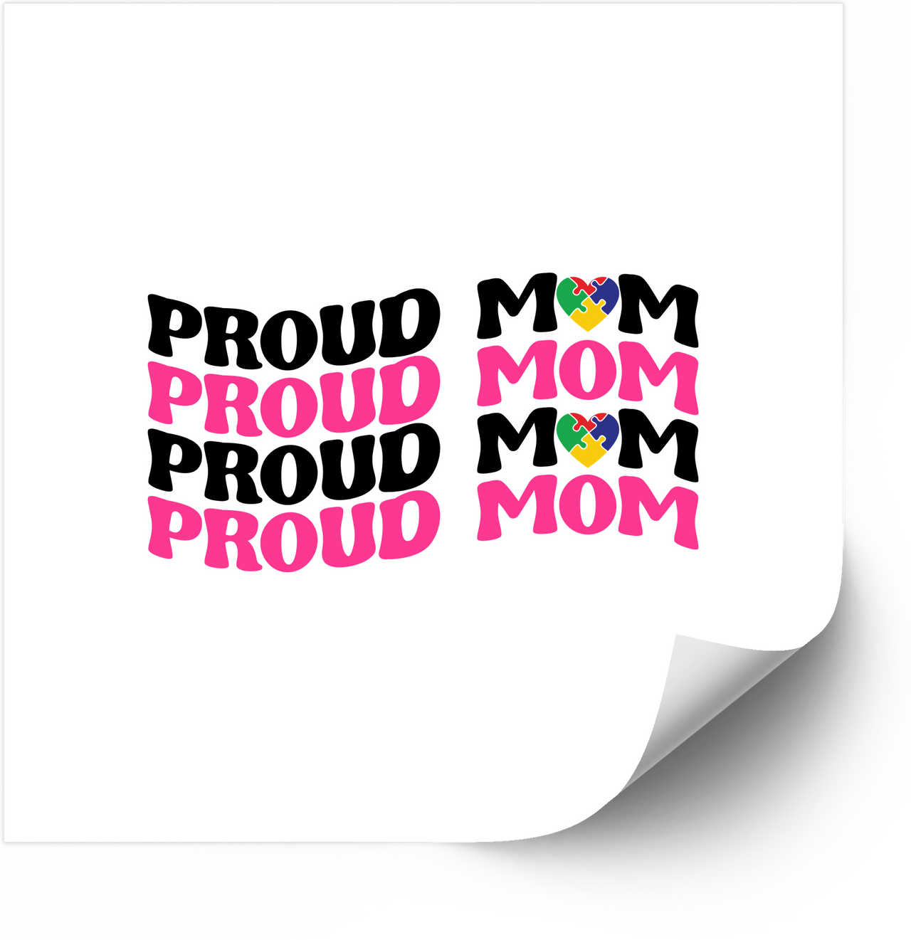 Proud Mom Autism Awareness Sticker | Bold Colorful Acceptance Vinyl Decal
