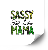 Thumbnail for Sassy Just Like Mama Camo Glitter Sticker | Cute Mom Quote Vinyl Decal