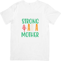 Thumbnail for Strong As A Mother T-Shirt | Green Orange Script Graphic Tee | Mother's Day Gift