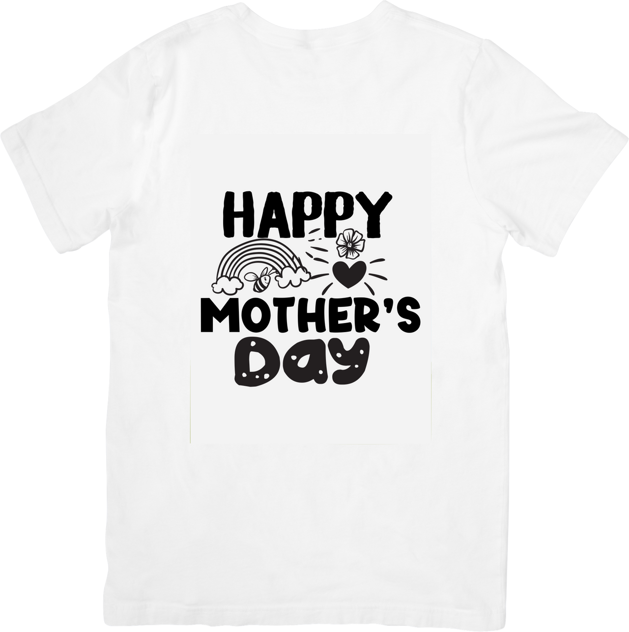 Happy Mother's Day Rainbow Flower T-Shirt | Cute Hand-Drawn Graphic Tee | Mom Gift