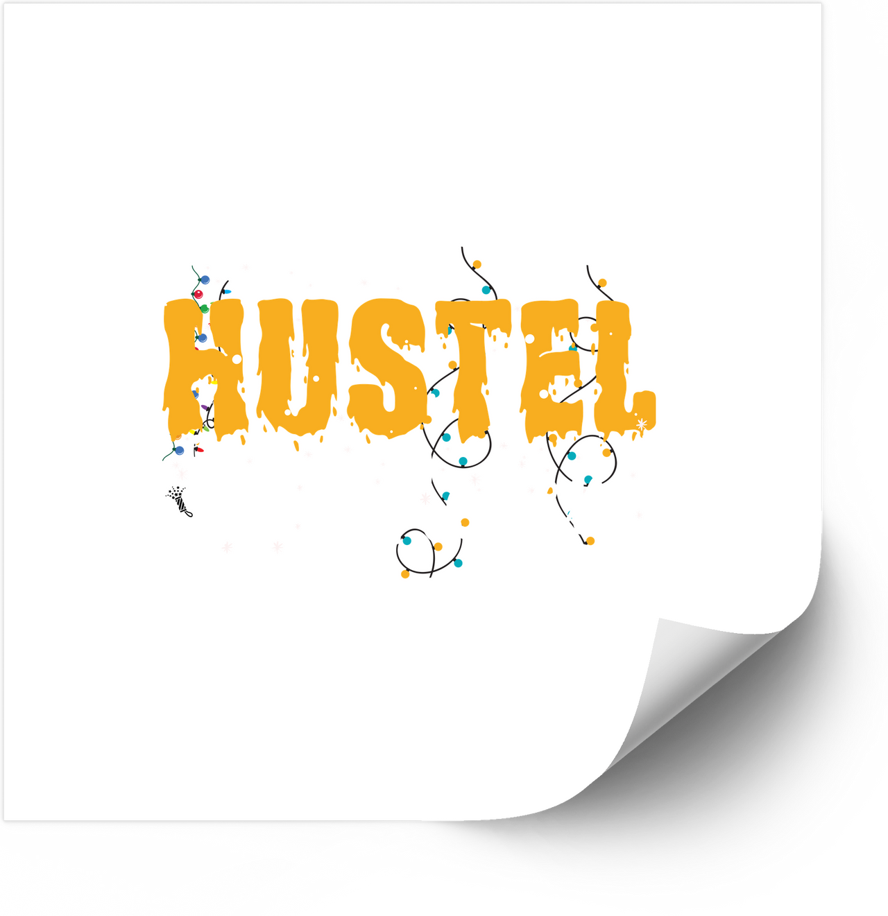 Hustle Sticker | Y2K Motivational Retro Typography Vinyl Decal