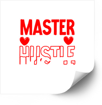 Thumbnail for Master Hustle Bold Red Hearts Sticker | Motivational Modern Vinyl Decal