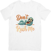 Thumbnail for Don't Rush Me Sloth T-Shirt | Funny Lazy Coffee Animal Graphic Tee | Chill Gift