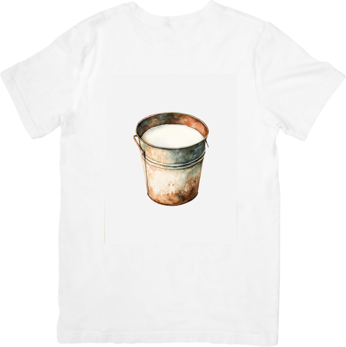 Rustic Milk Bucket T-Shirt | Watercolor Farmhouse Graphic Tee | Country Farm Lover Gift