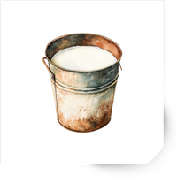 Thumbnail for Rustic Milk Bucket Sticker | Watercolor Farmhouse Pail Vinyl Decal | Country Farm Lover Gift