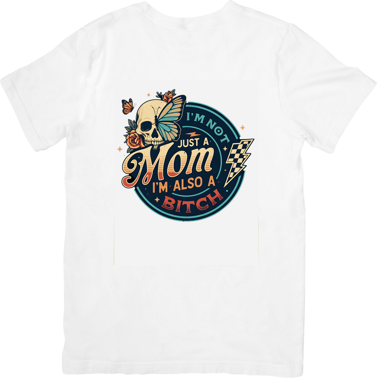 Baddie Mom Skull Butterfly T-Shirt | Y2K Retro Funny Mom Graphic Tee | Mothers Day Gift